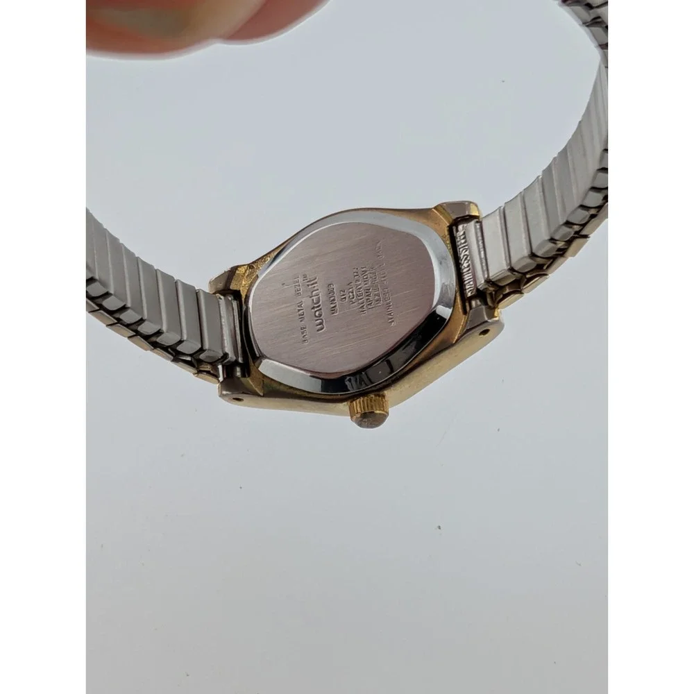 Vintage Watch-It Watch Women 18mm Case Gold‎ Stretch Band- New Battery